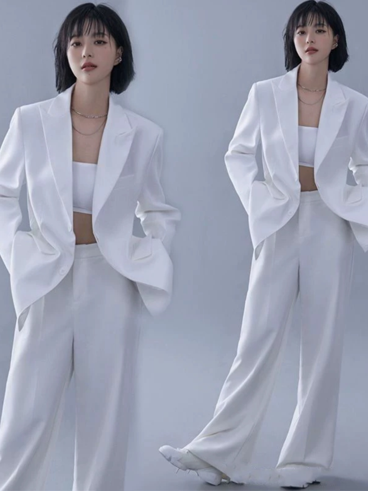 Ethnic Fashion Magazine - 白いスーツをテーマにしたファッション雑誌の個人表紙写真アート写真スタジオスタジオポートレート衣類エスニックステージ衣装