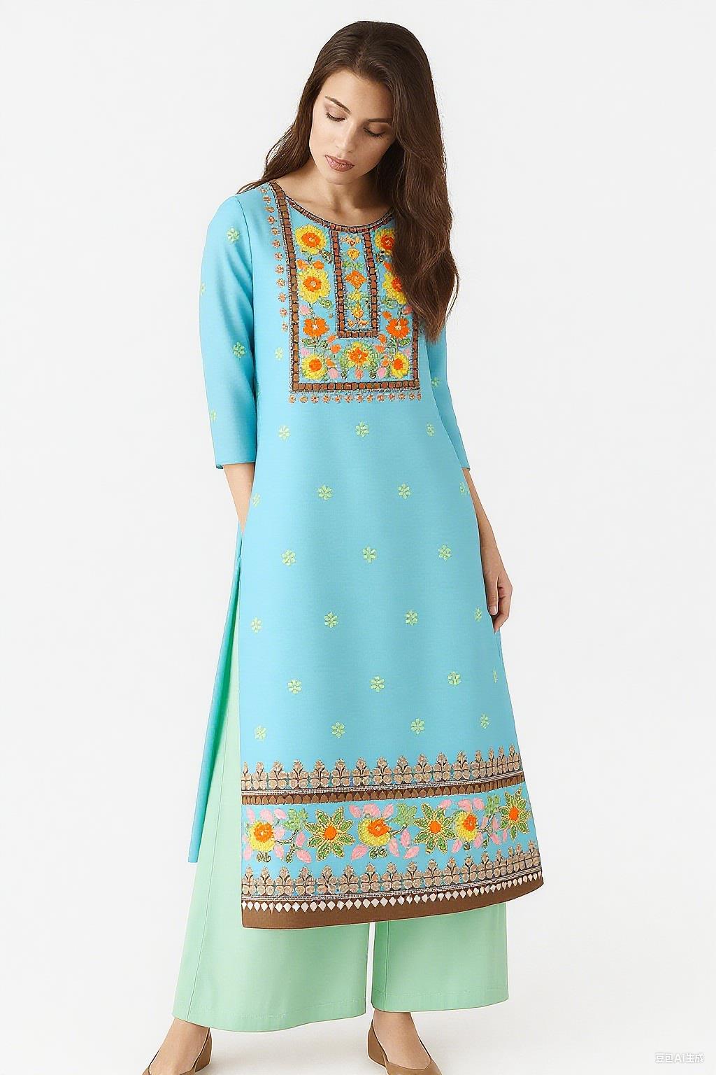 Ethnic Fashion Kurtis - ムスリム・クルト女性のファッション、エスニック・ベスティティ・マロッキーニ・ドンナ・カフタン・ドレス、モロッコ・トルコ・アバヤ、スリットヘム・ゲベッツクライドゥング・フラウ