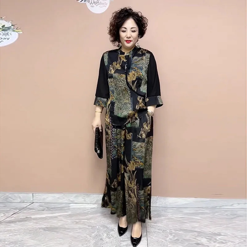 Ethnic Wear In Fashion - 女性用ワイドレッグパンツセット,ルーズフィット,レディースファッション,エスニックスタイル,中高年向け,ニューコレクション2020