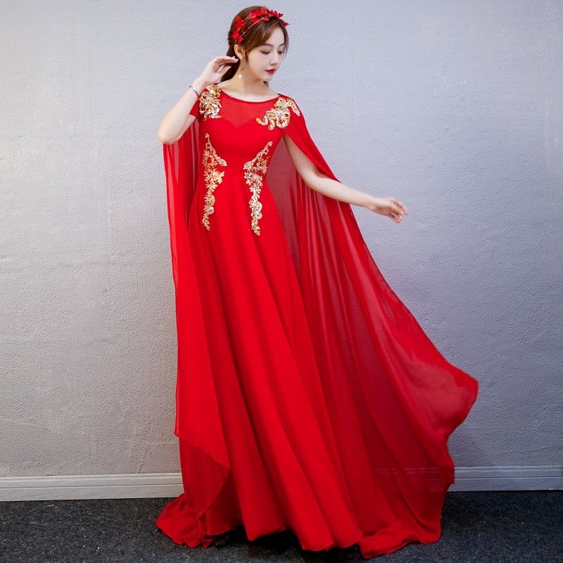 Ao Dai Vietnam Dress - エレガントなベトナムの伝統的な民族舞踊アオザイドレス女性レトロフラワー刺繍イブニングウェディングパーティーチャイナドレス