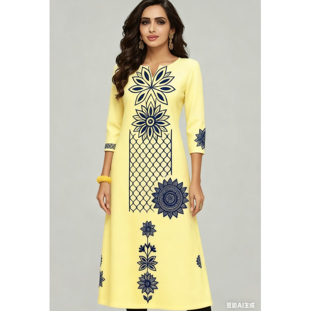 Ethnic Fashion Kurtis - ナショナルスタイル レディース カート カジュアル ファッション ドレス