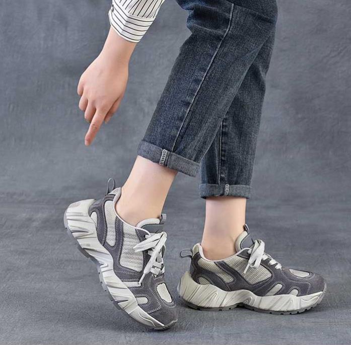 4.5cm エアメッシュスエード本革快適プラットフォームウェ - Ethnic Fashion In のレビューと価格