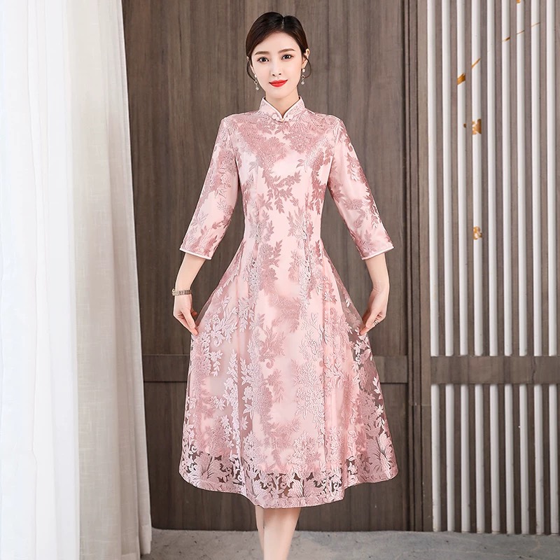 エレガントな女性 Aodai ベトナムチャイナオリエンタル宴 - Ao Dai Vietnam Dress のレビューと価格