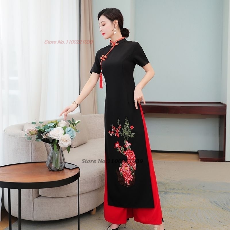 2026 ベトナム伝統的なアオダイドレス + パンツセット改 - Ao Dai Vietnam Dress のレビューと価格