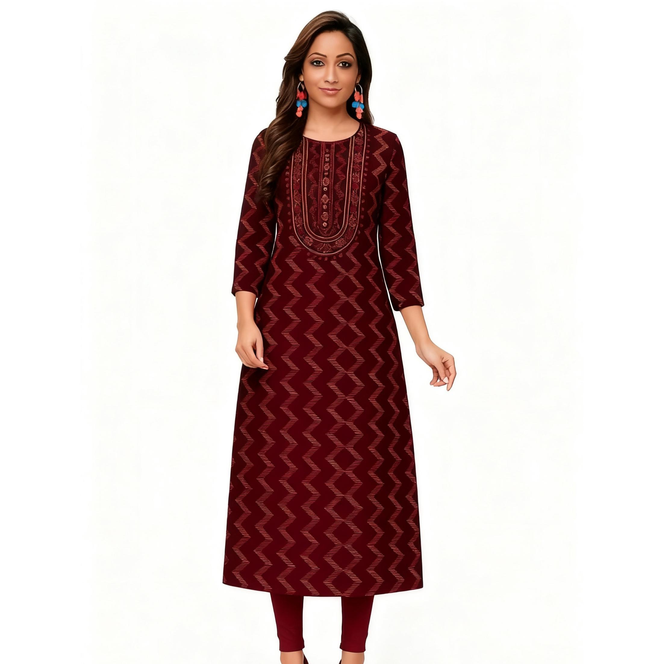 ムスリム・クルト女性用ファッション快適なドレス、ムスリム・ク - Ethnic Fashion Kurtis のレビューと価格