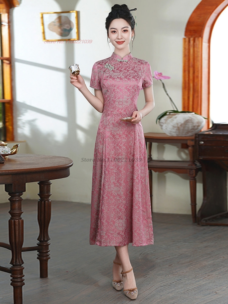 2026年ベトナムヴィンテージドレスアオザイ民族サテンジャカ - Ao Dai Vietnam Dress のレビューと価格
