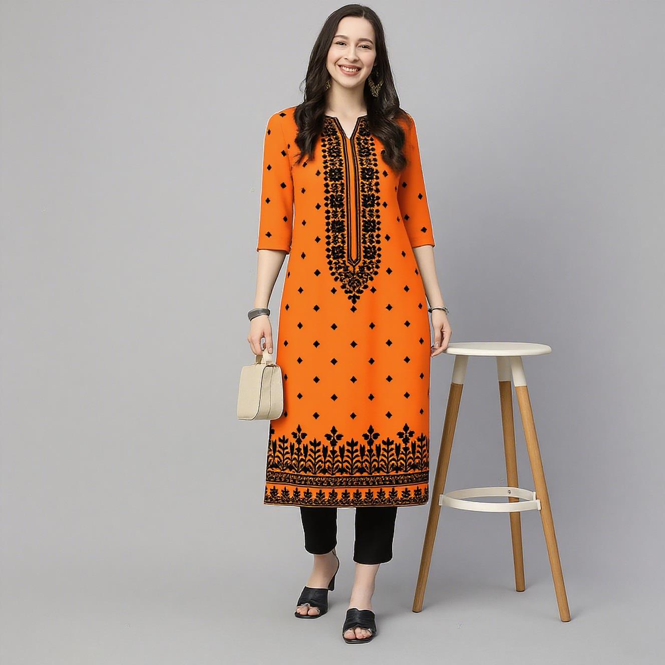 イスラム教徒のクルト・フラワーズ女性のファッション快適な国民 - Ethnic Fashion Kurtis のレビューと価格