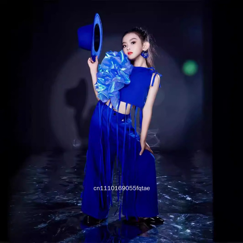 新しい女の子エスニックスタイルランウェイショー衣装ロイヤルブ - Ethnic Fashion Runway のレビューと価格
