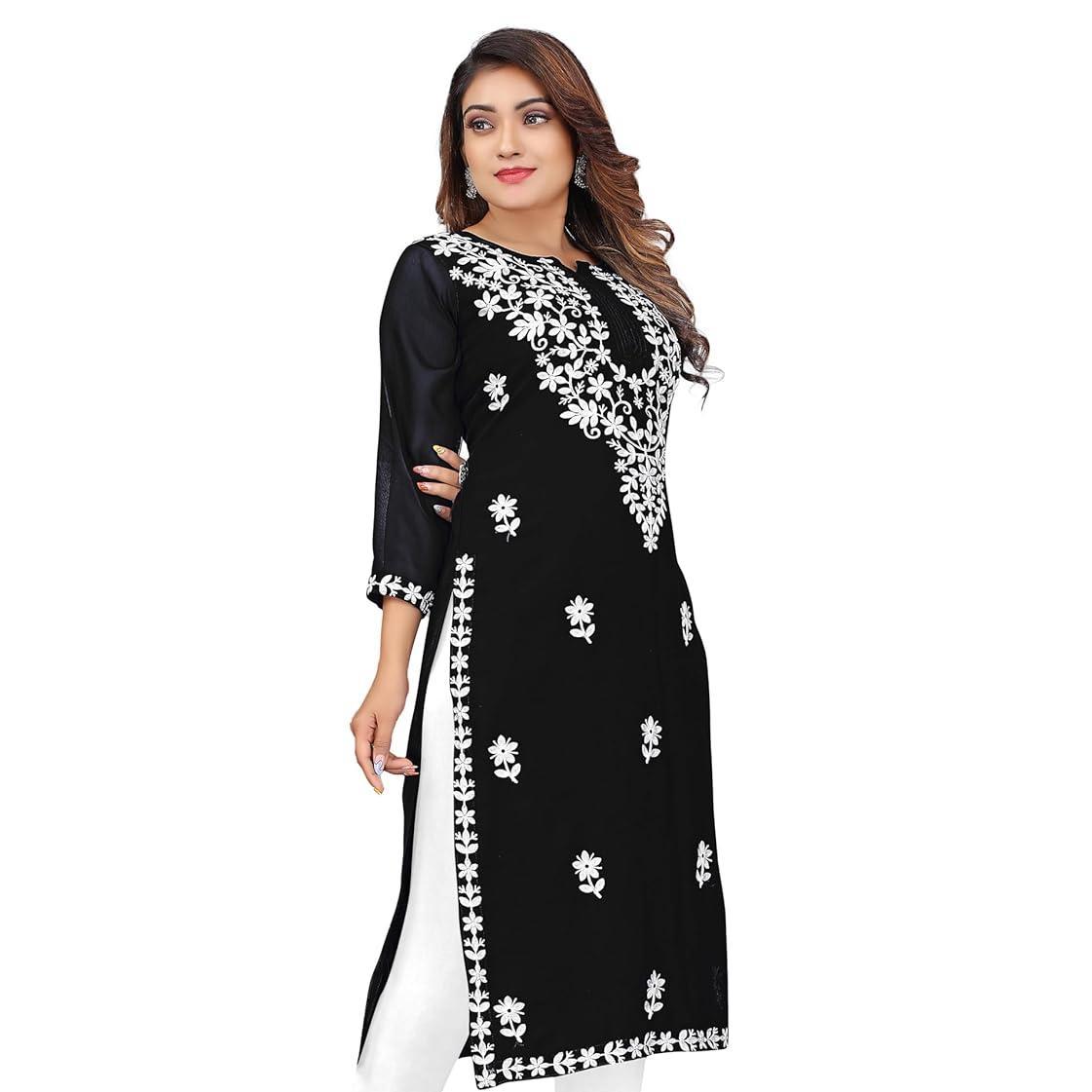レディース カジュアルファッションワンピース 長袖 ストレー - Ethnic Fashion Kurtis のレビューと価格