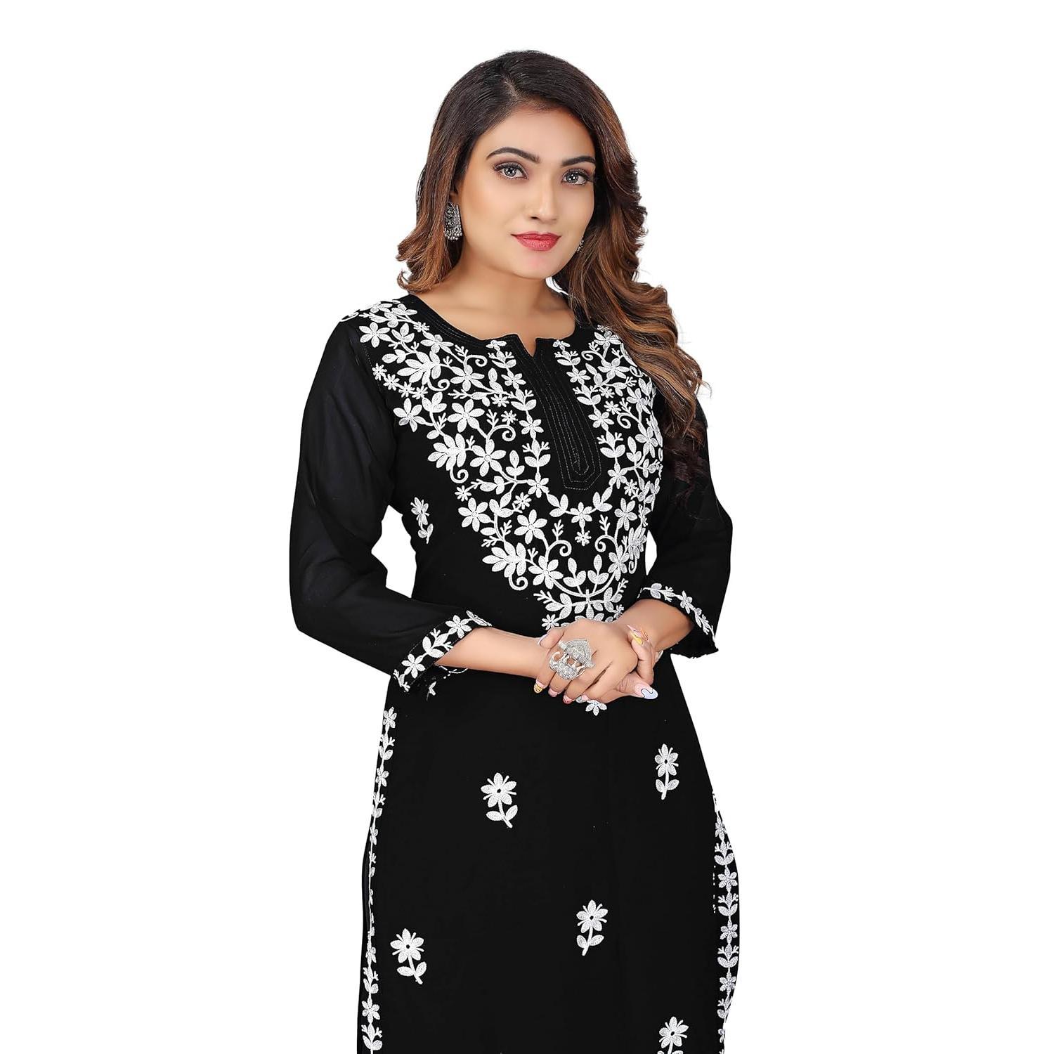 レディース カジュアルファッションワンピース 長袖 ストレー - Ethnic Fashion Kurtis のレビューと価格