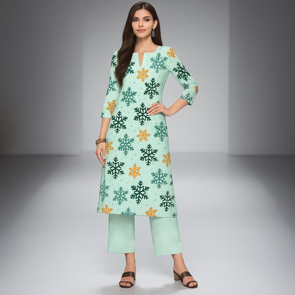 ムスリム・クルト女性用カジュアルファッションドレス長袖ストレ - Ethnic Fashion Kurtis のレビューと価格