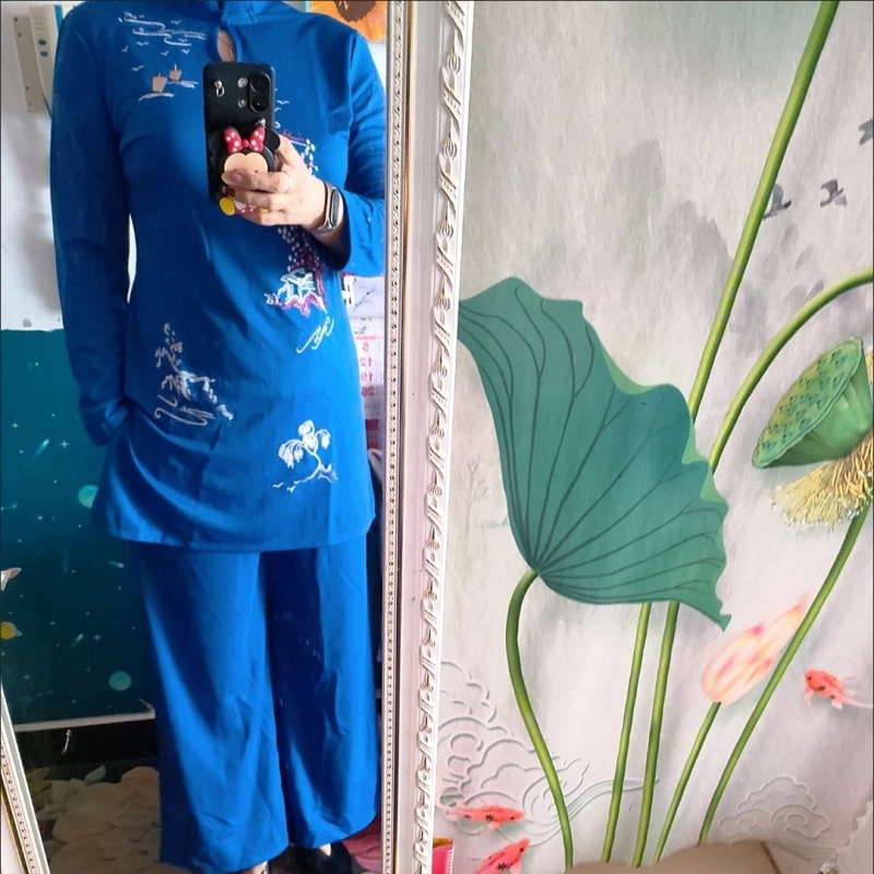 女性ベトナムの伝統的なアオザイドレススーツオリエンタル刺繍エ - Ao Dai Vietnam Dress のレビューと価格