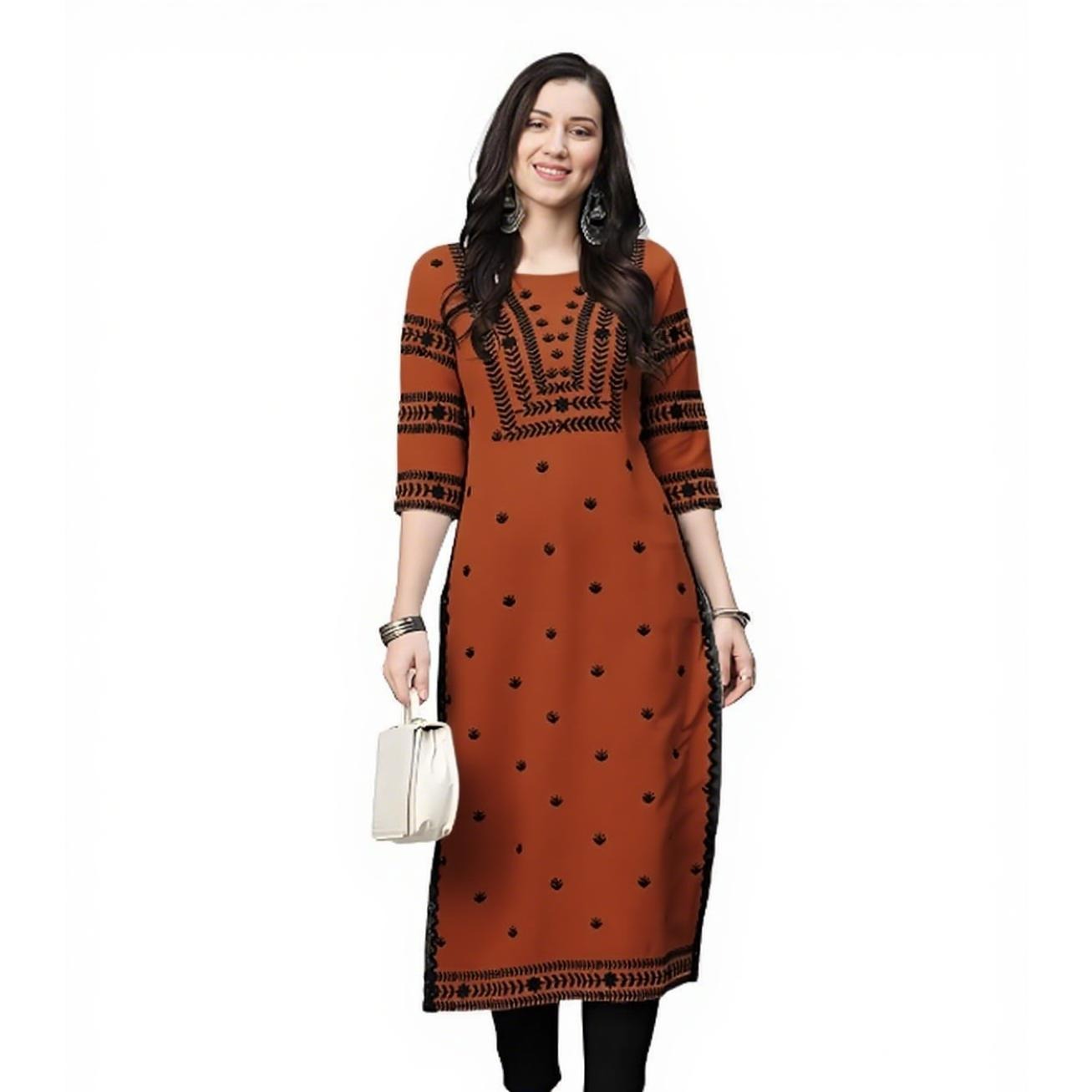 ムスリム クルト フラワーズ レディースファッション 快適な - Ethnic Fashion Kurtis のレビューと価格