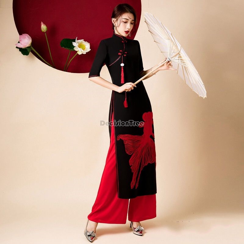 2026年ステージパフォーマンスベトナムアオザイ刺繍衣装クラ - Ao Dai Vietnam Dress のレビューと価格