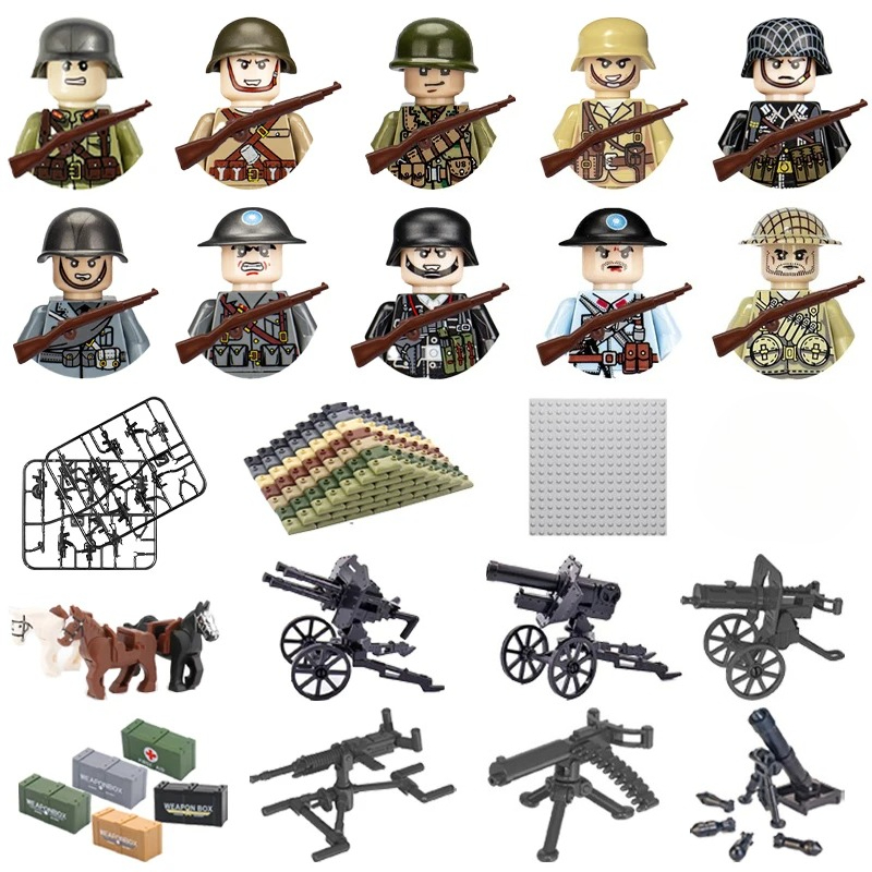 第二次世界大戦の軍人フィギュア24個セット、組み立て式ブロッ - Ethnic Fashion Model のレビューと価格