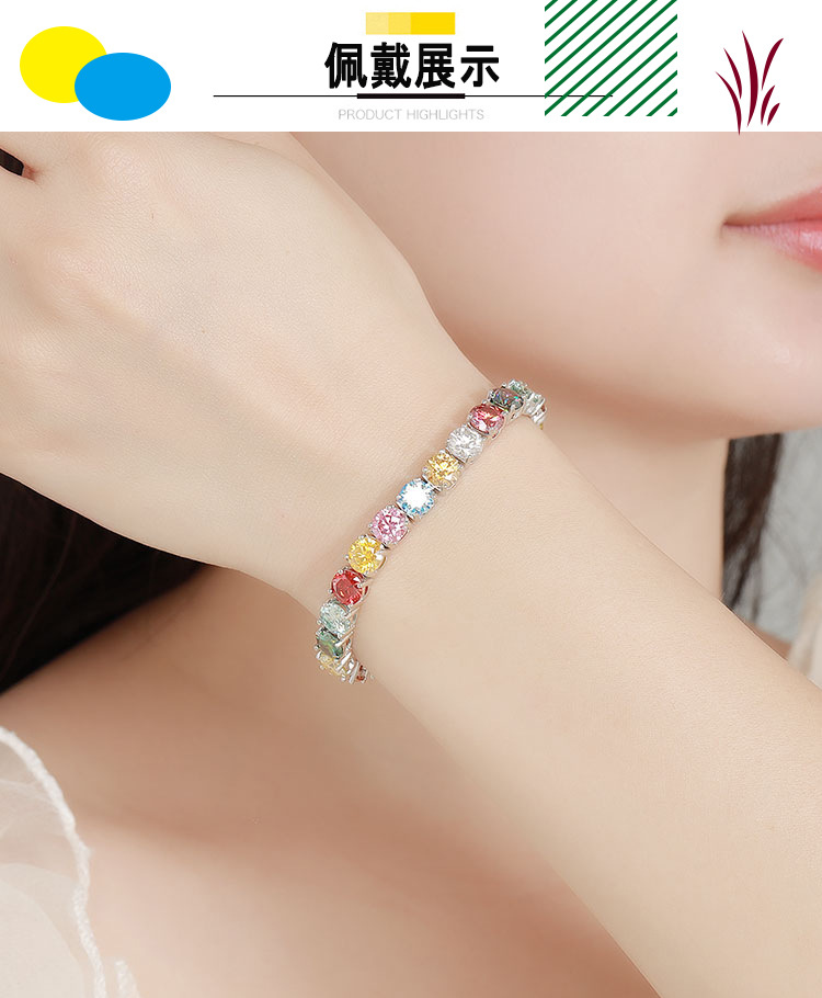 ドーパミンカラー モアサナイト プラチナ PT950 ブレス - Ethnic Wear In Fashion のレビューと価格