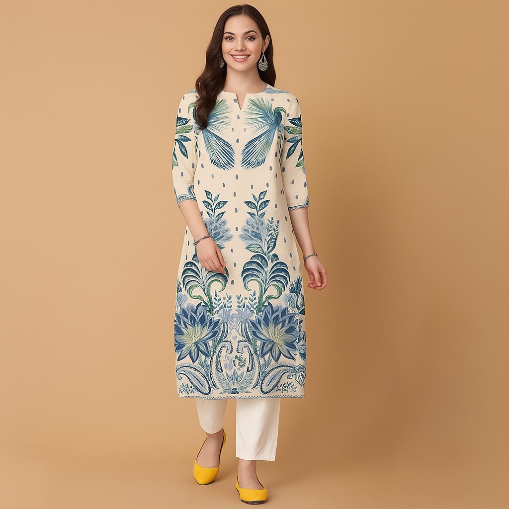 ムスリムフラワーズ クルト クリスマス レディース カジュア - Ethnic Fashion Kurtis のレビューと価格