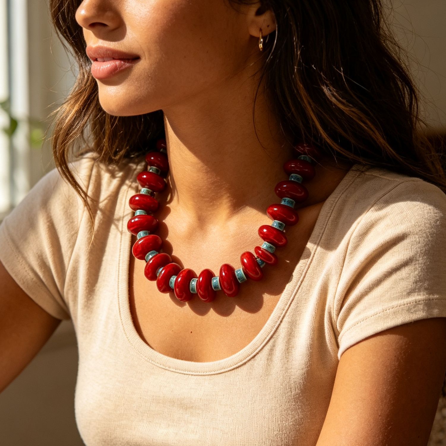 誇張されたメイラードビーズネックレス、レトロエスニックスタイ - Ethnic Wear Fashion Designer のレビューと価格